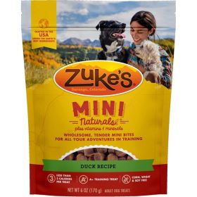 Zuke's Mini Naturals Moist Dog Treats - Delicious Duck Recipe - 6 oz